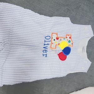 Custom made Oliver birthday romper